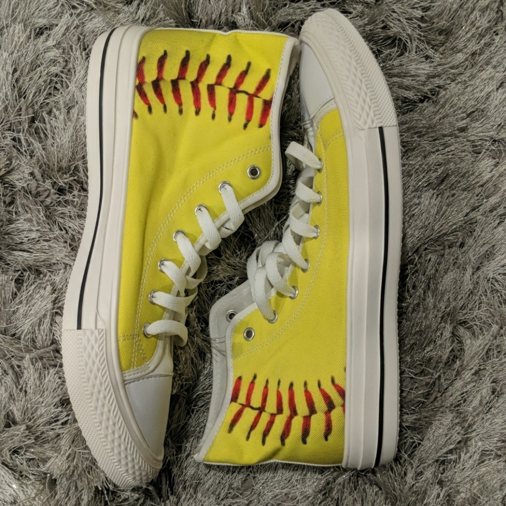 NWOT Softball Canvas High Top Sneakers